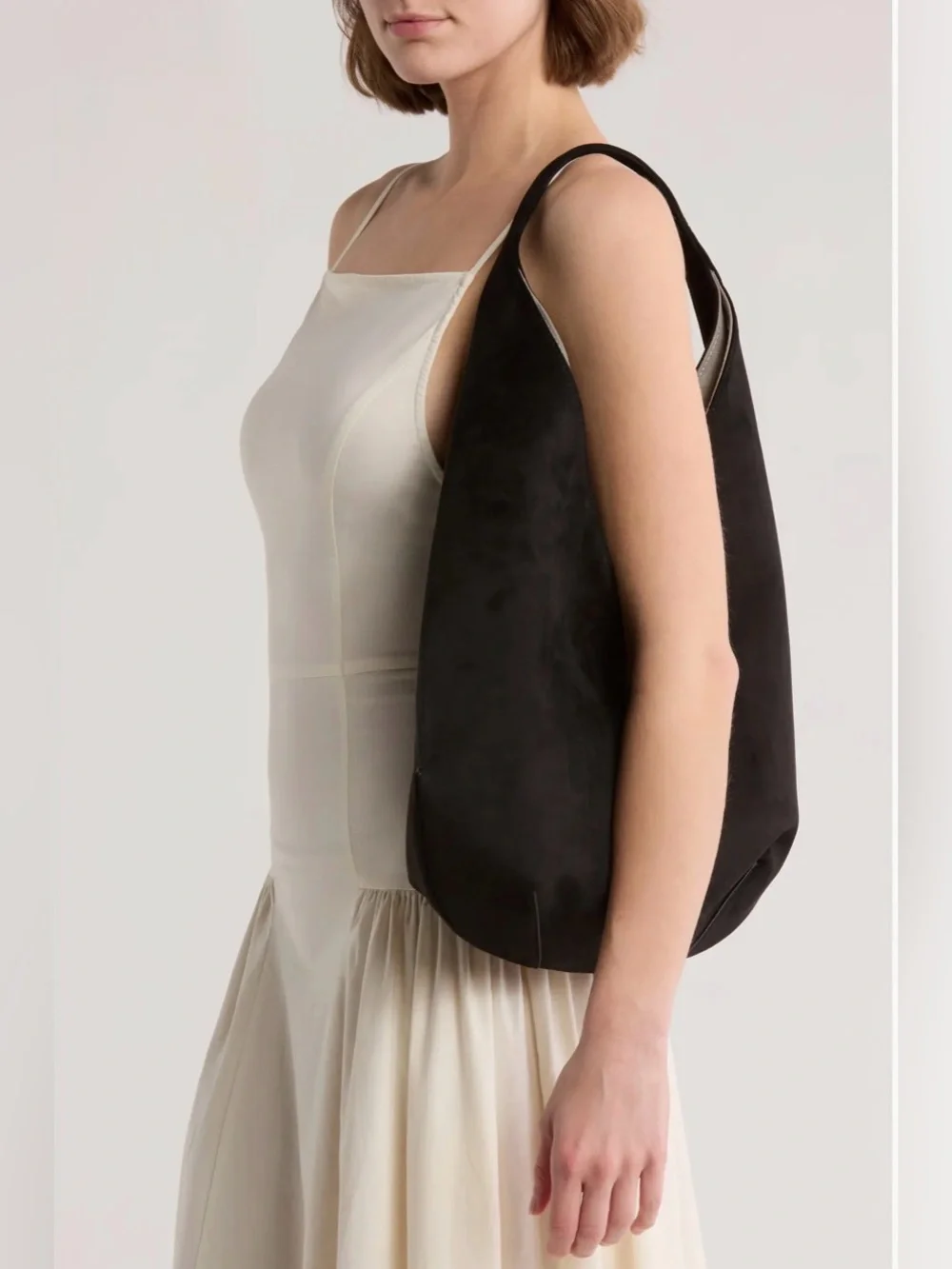 JW PEI Dara Faux Suede Hobo Bag. Black.